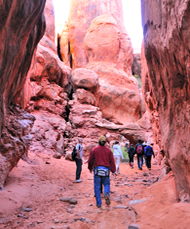 Arches National Park inside the Fiery Furnace